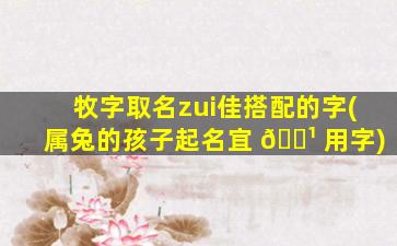 牧字取名zui
佳搭配的字(属兔的孩子起名宜 🌹 用字)